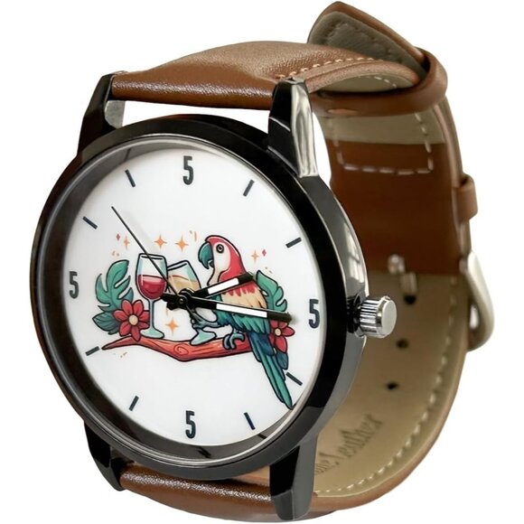 Men's Brown Watch Novelty Quartz Resistant Classic Leather Strap Vintage Style - Picture 1 of 6